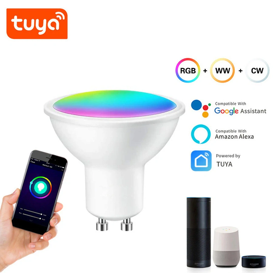 Tuya WiFi žárovka GU10 RGBCWWW