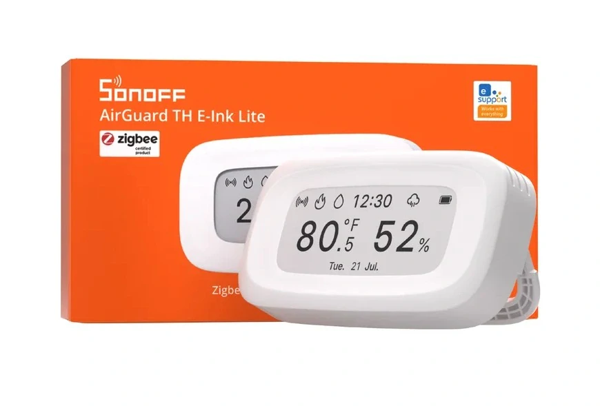 Sonoff AirGuard SNZB-02UL – Zigbee senzor teploty a vlhkosti s E-Ink displejem
