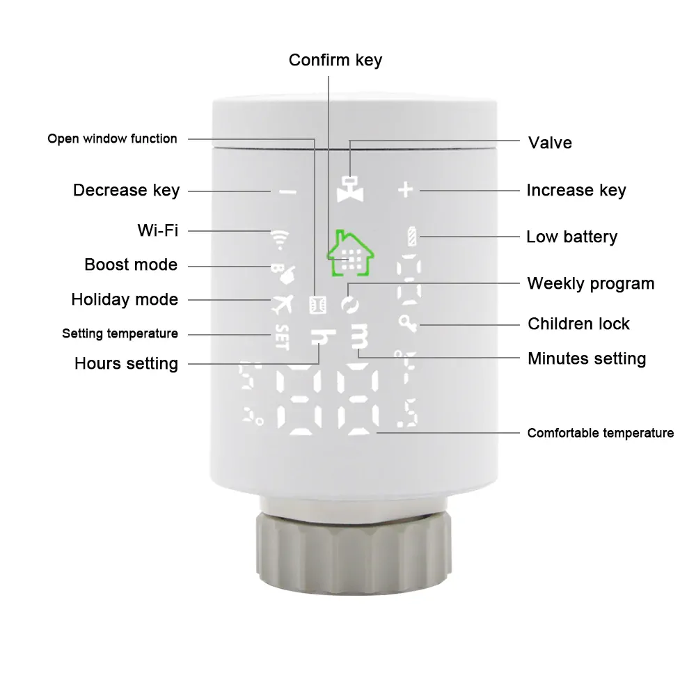 ZigBee Termostatická Hlavice HY368 - Tuya