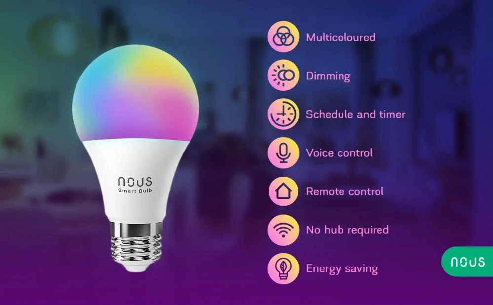 Nous P3 Tuya WiFi Matter žárovka RGB 9W E27