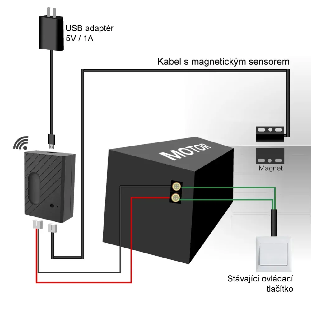 Chytrý WiFi Otevírač Garážových Vrat - Tuya