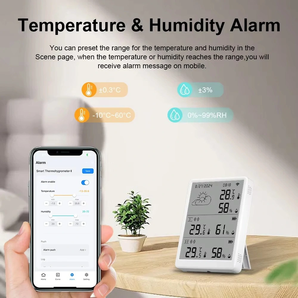 WiFi Meteostanice Tuya + 2 senzory