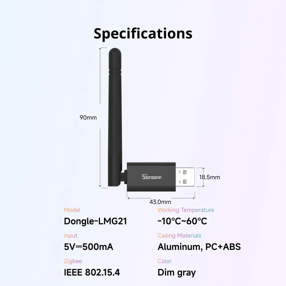 Sonoff Dongle Light LMG21 – USB Zigbee Adapter