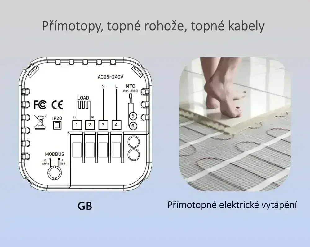 WiFi Termostat 16A pro přímotopy - eWeLink