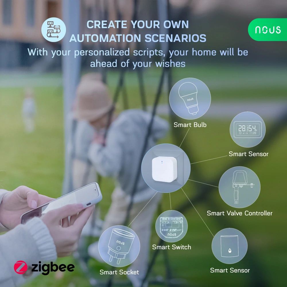 Nous E1 Zigbee brána Tuya