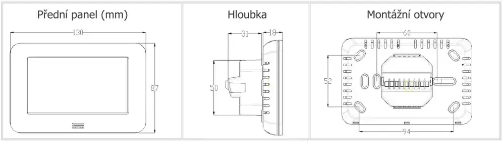 WiFi Termostat 16A HDT-ST01W - Tuya