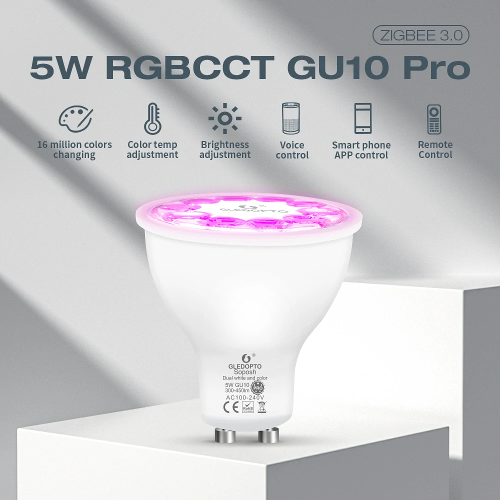 Gledopto GL-S-006P, Zigbee bodová LED žárovka