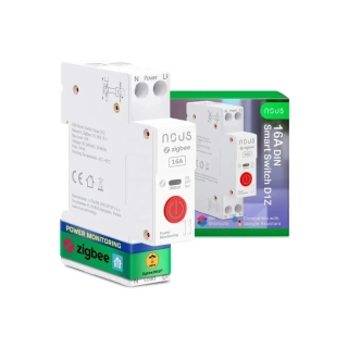 Nous D1Z Zigbee DIN Spínací Modul 1CH, 16A s měřením spotřeby